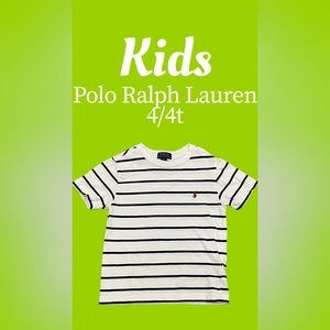 Kids Ralph Lauren T-Shirt 4/4t Blue and White Striped